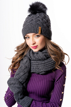 Комплект Залина со снудом и варежками