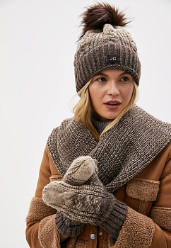 Комплект Малина со снудом и варежками